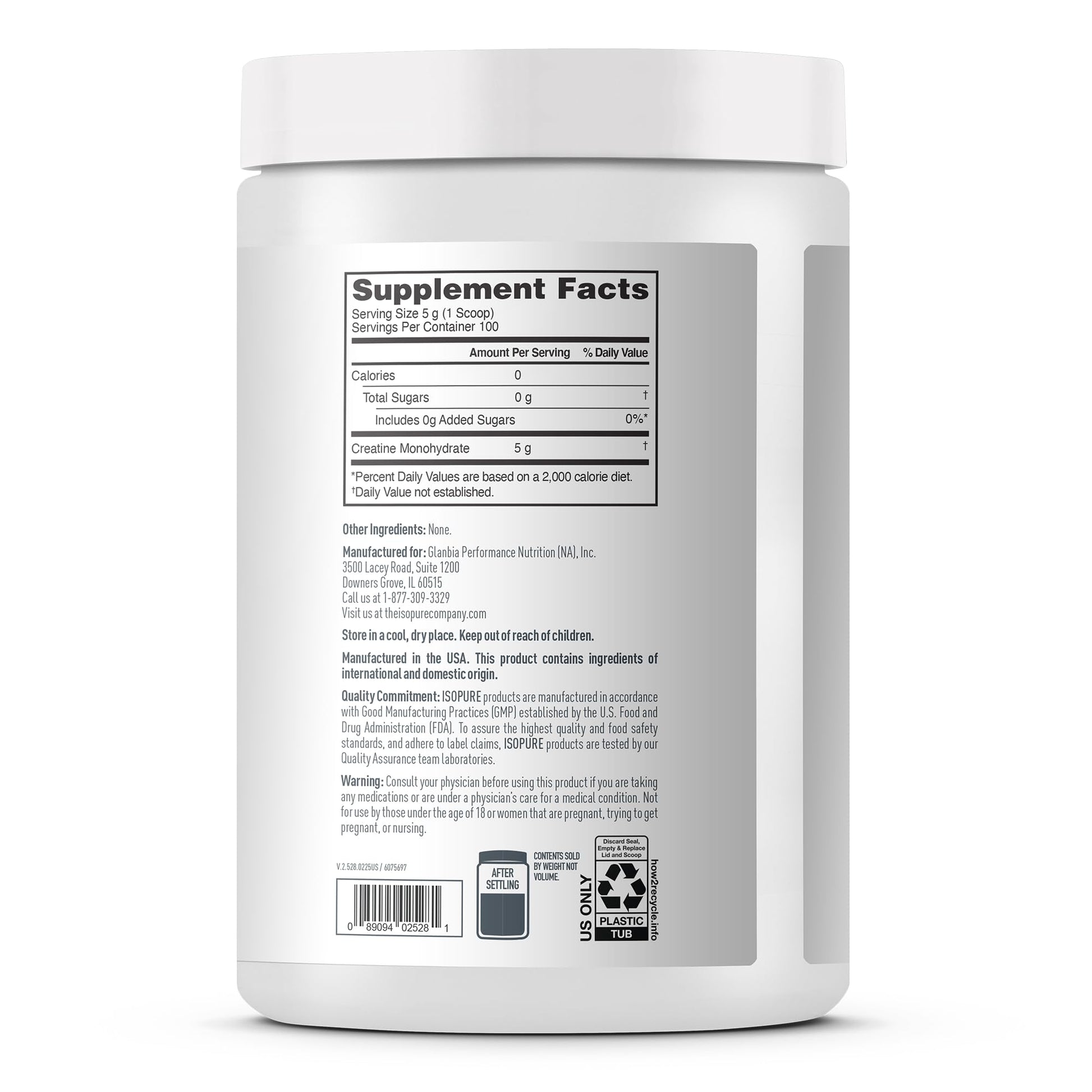 Isopure 100% Pure Creatine Monohydrate Powder, Sugar Free, Unflavored, 5g Creatine Monohydrate Per Serving, 1.1 Lbs, 100 Servings Isopure buy australia supplements
