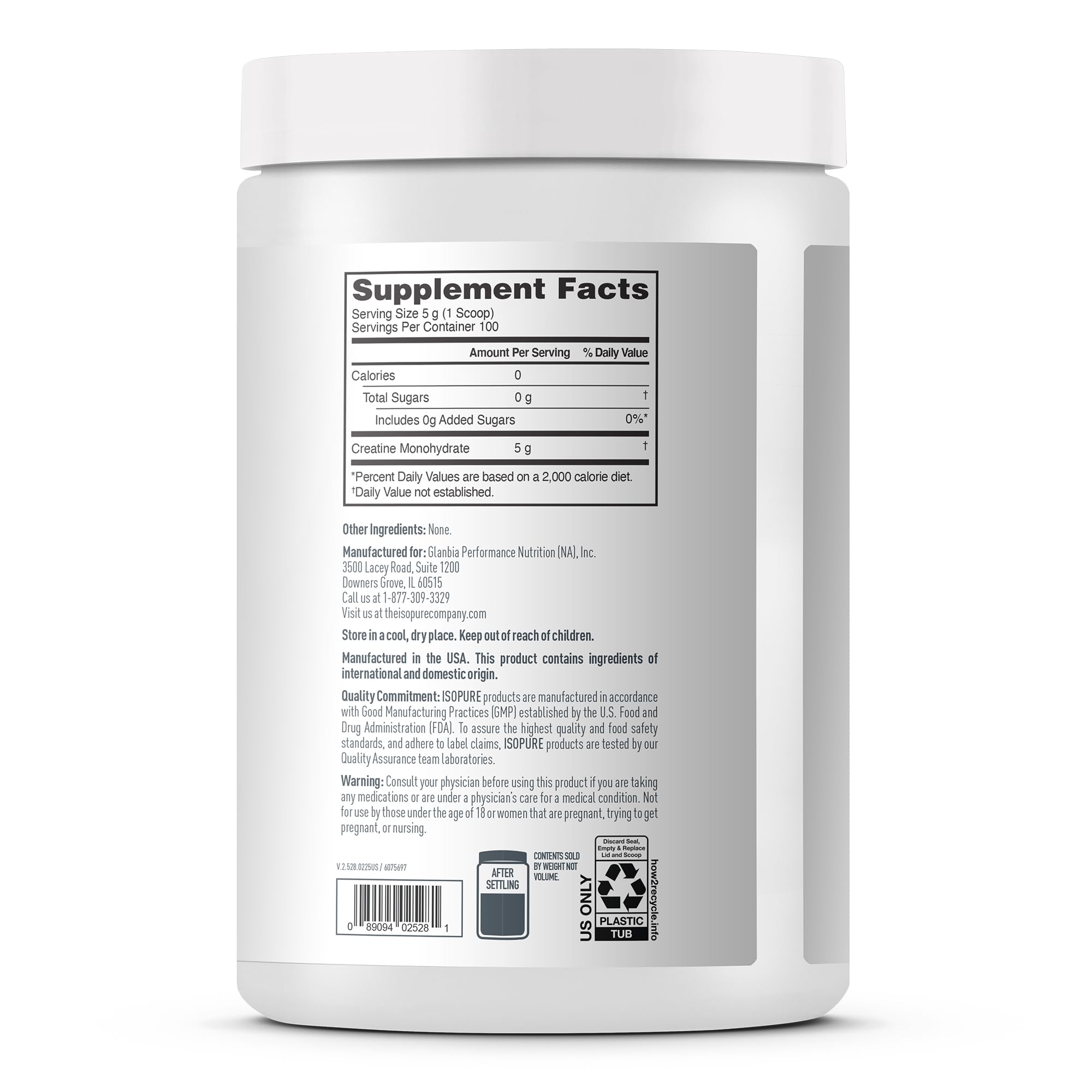 Isopure 100% Pure Creatine Monohydrate Powder, Sugar Free, Unflavored, 5g Creatine Monohydrate Per Serving, 1.1 Lbs, 100 Servings Isopure buy australia supplements