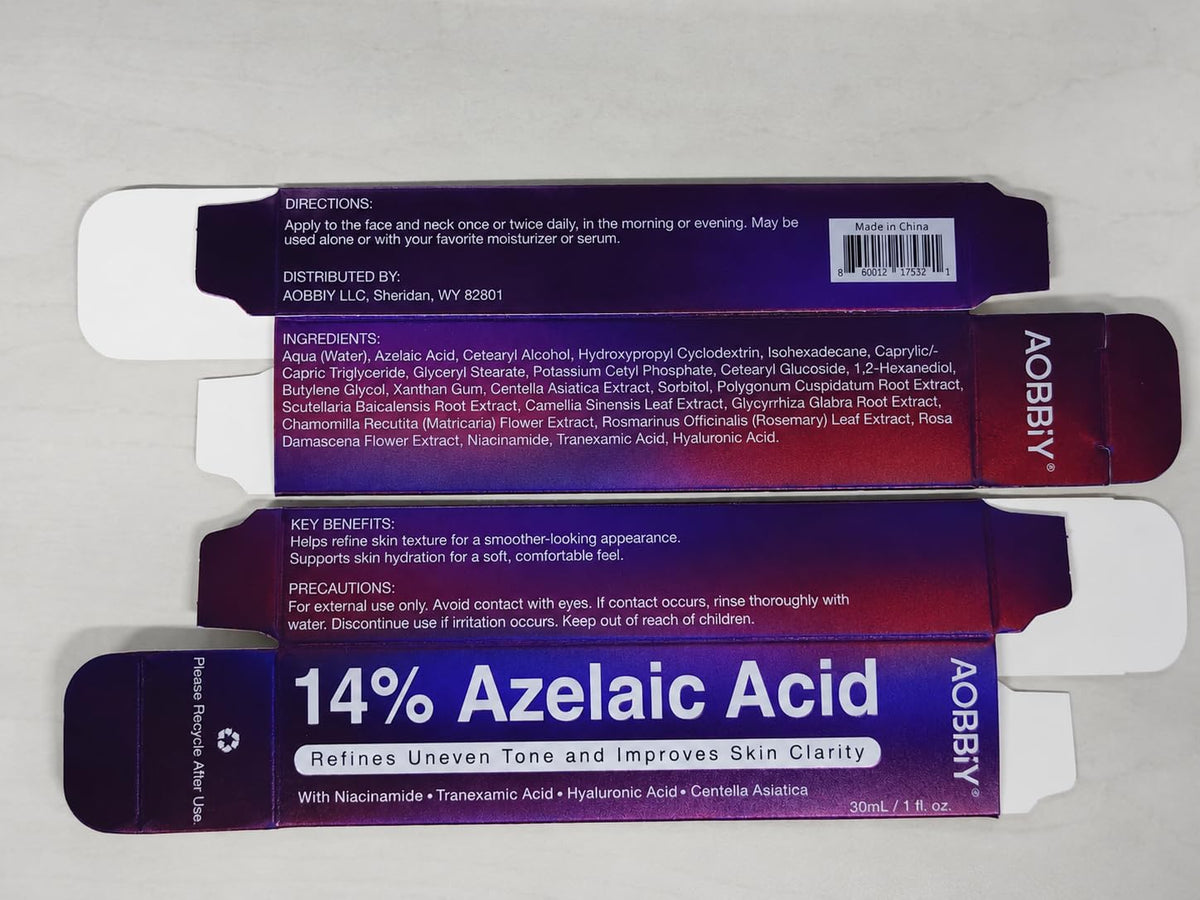 AOBBIY Azelaic Acid Cream for Face, Facial Moisturizer for Smoother-Looking Skin, 1 oz AOBBIY