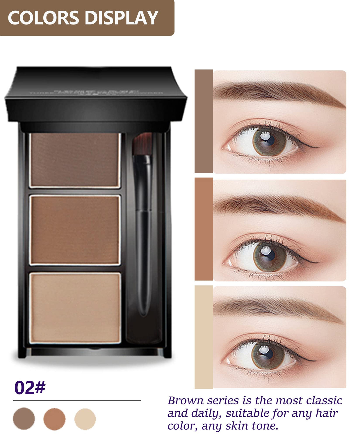 Eyebrow Powder Kit,Waterproof Eye Brow Tinting Filler Palette Set for Women LYSdefeu