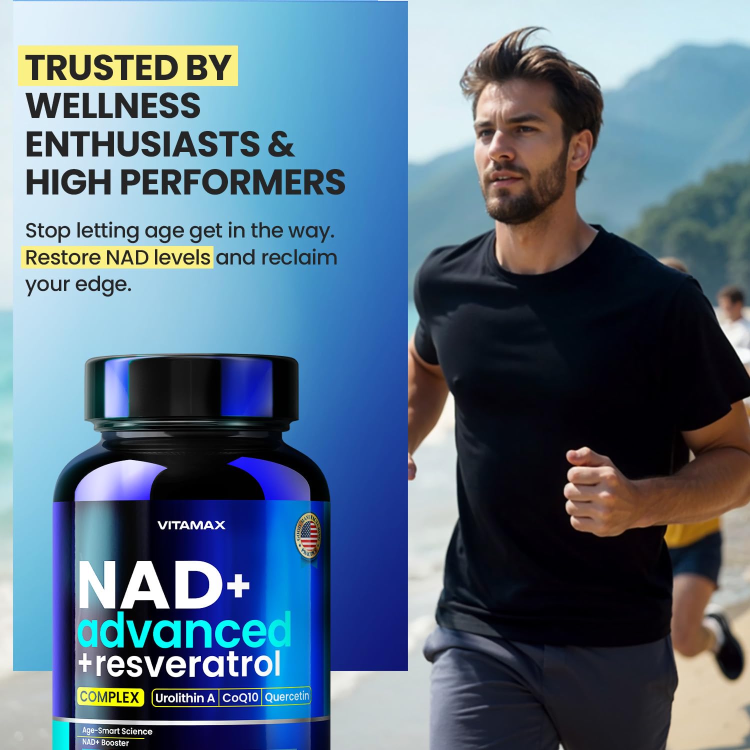 Liposomal NAD+ Supplement Extra Strength | Urolithin A, Resveratrol, CoQ10 - Women & Men - ALA, Green Tea, Quercetin, Lycopene | High Purity, Energy & Regeneration - Made in USA – 60ct Vitamax buy australia supplements