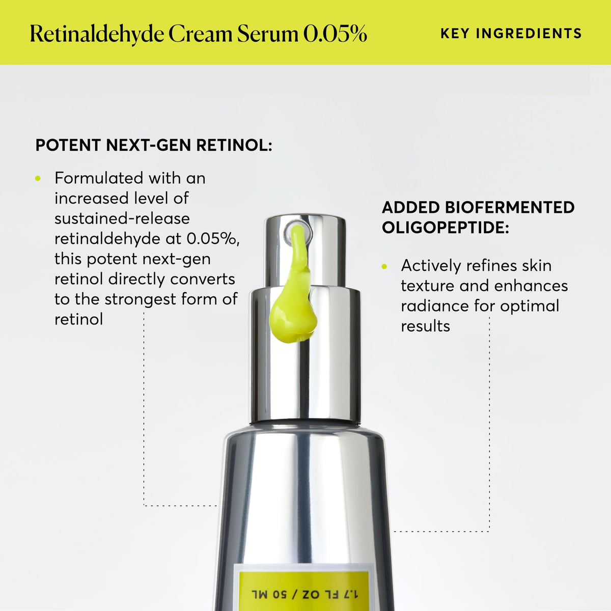 Naturium Retinaldehyde Cream Serum 0.05%, Advanced Anti-Aging & Smoothing Face & Skin Care, 1.7 oz Naturium