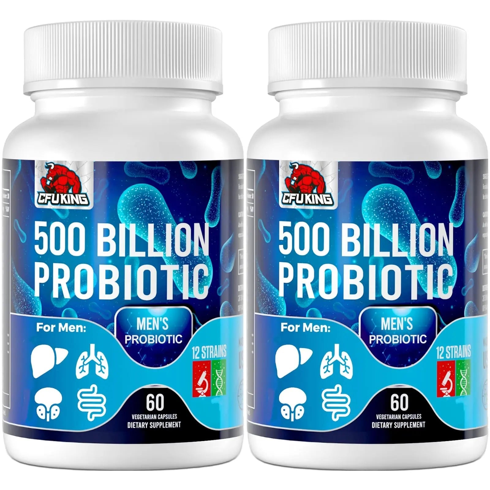 Probiotics for Men, 500 Billion CFU & 12 Mens Probiotic for Digestive Health + 4 Organic Prebiotic Fiber, for Digestive, Gut, Immune Health, Bloating, Gas, Energy Support, Shelf Stable - 120 Capsules CFUKING buy australia supplements