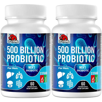 Probiotics for Men, 500 Billion CFU & 12 Mens Probiotic for Digestive Health + 4 Organic Prebiotic Fiber, for Digestive, Gut, Immune Health, Bloating, Gas, Energy Support, Shelf Stable - 120 Capsules CFUKING buy australia supplements