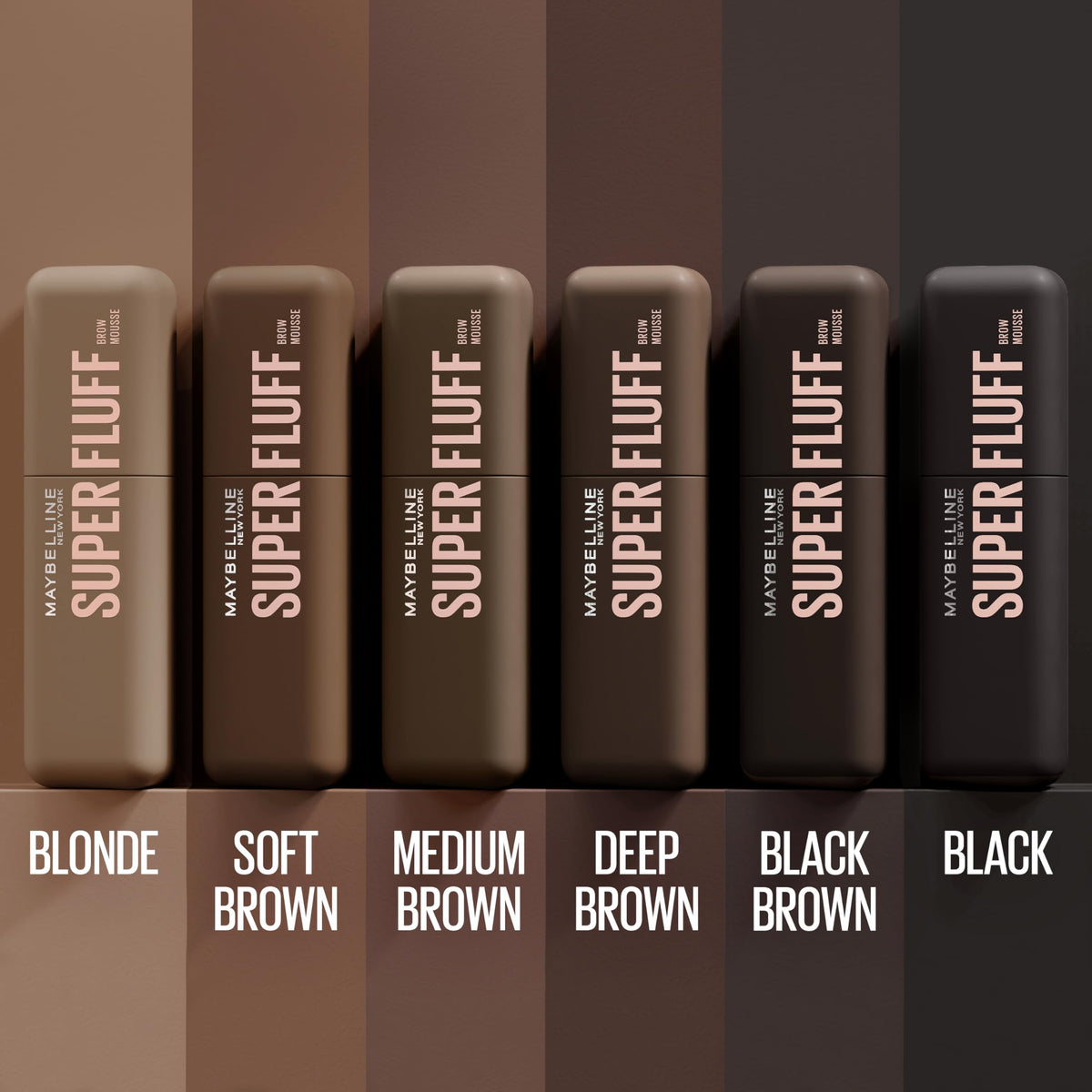 Maybelline Superfluff Volumizing Brow Mousse, All Day Tinted Brow Gel For Soft Full Brows, Medium Brown, 1 Count MAYBELLINE