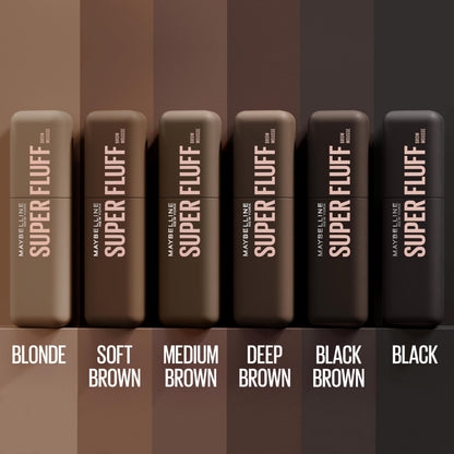 Maybelline Superfluff Volumizing Brow Mousse, All Day Tinted Brow Gel For Soft Full Brows, Medium Brown, 1 Count MAYBELLINE