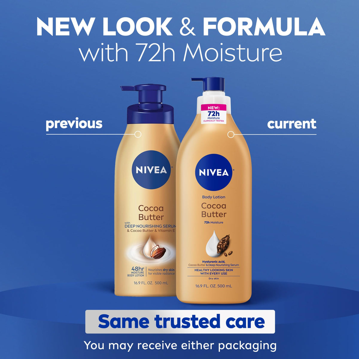 NIVEA Cocoa Butter Body Lotion for Dry Skin with Hyaluronic Acid, 16.9 Oz NIVEA