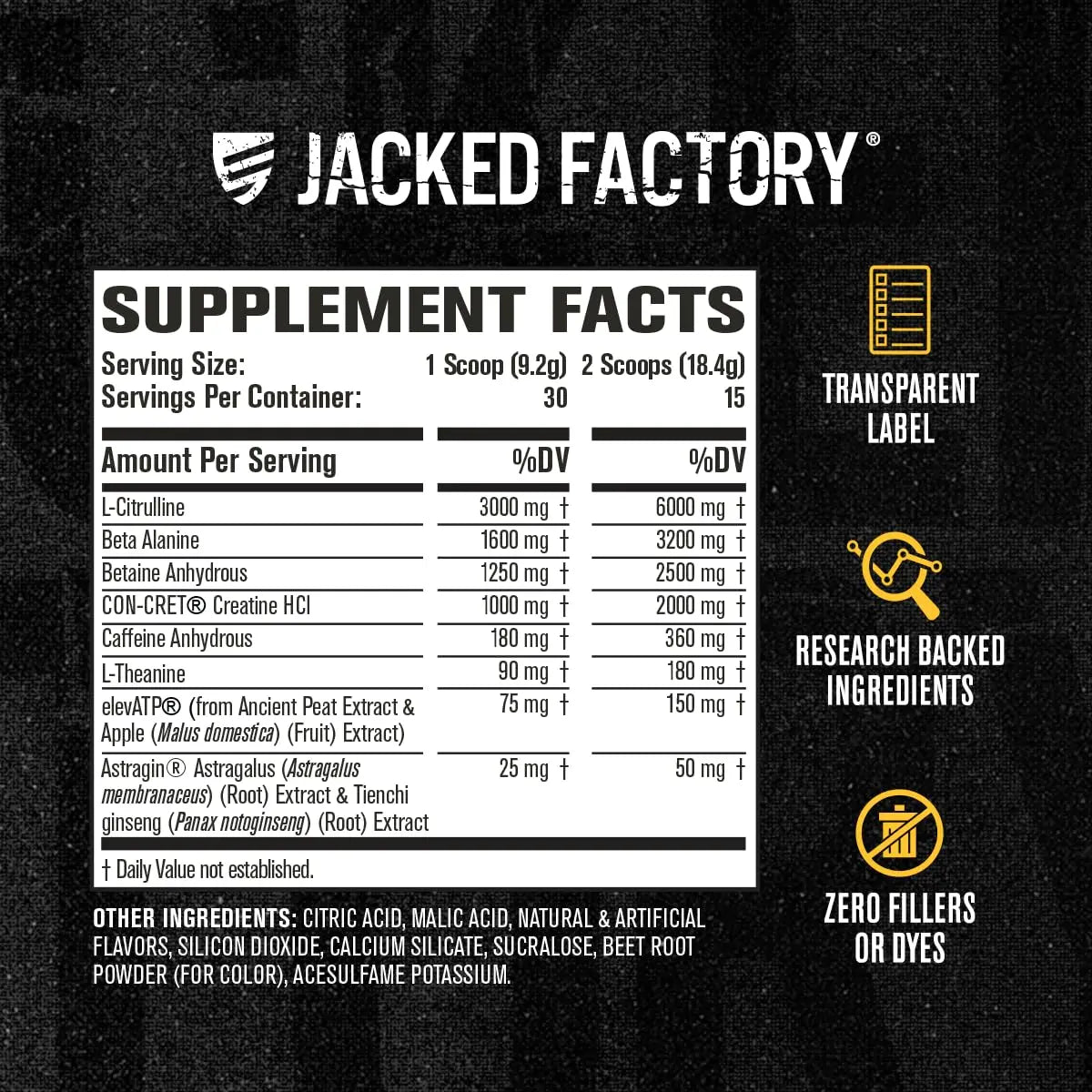 Jacked Factory Nitrosurge Build Pre Workout with Creatine for Muscle Building - Con Cret Creatine Powder & elevATP for Intense Energy, Powerful Pump Jacked Factory