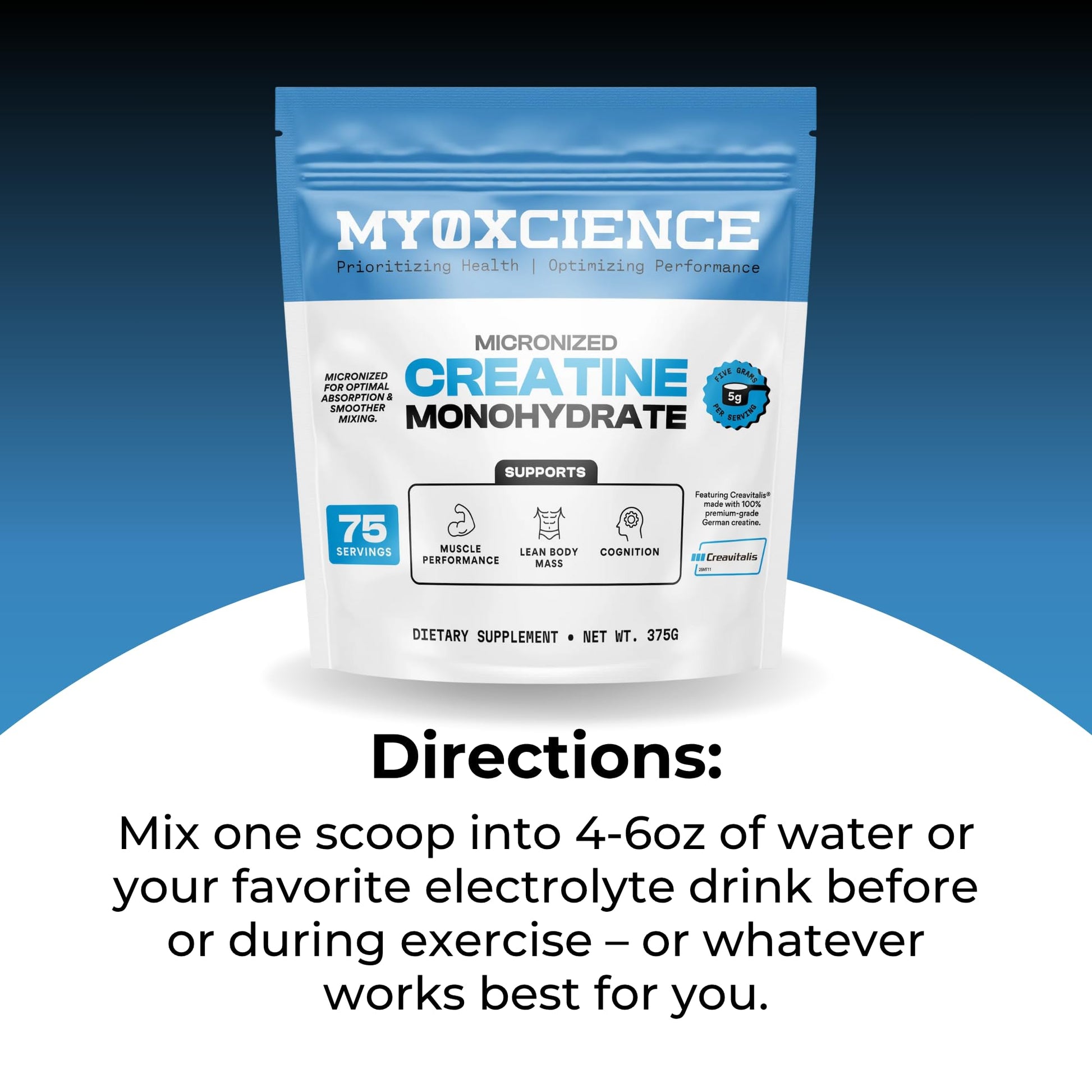 MYOXCIENCE Micronized Creavitalis Creatine | The World’s Purest Micronized Form of Creatine Monohydrate | Supports Muscle Performance, Lean Body Mass, & Cognition | 75 Servings MYOXCIENCE buy australia supplements