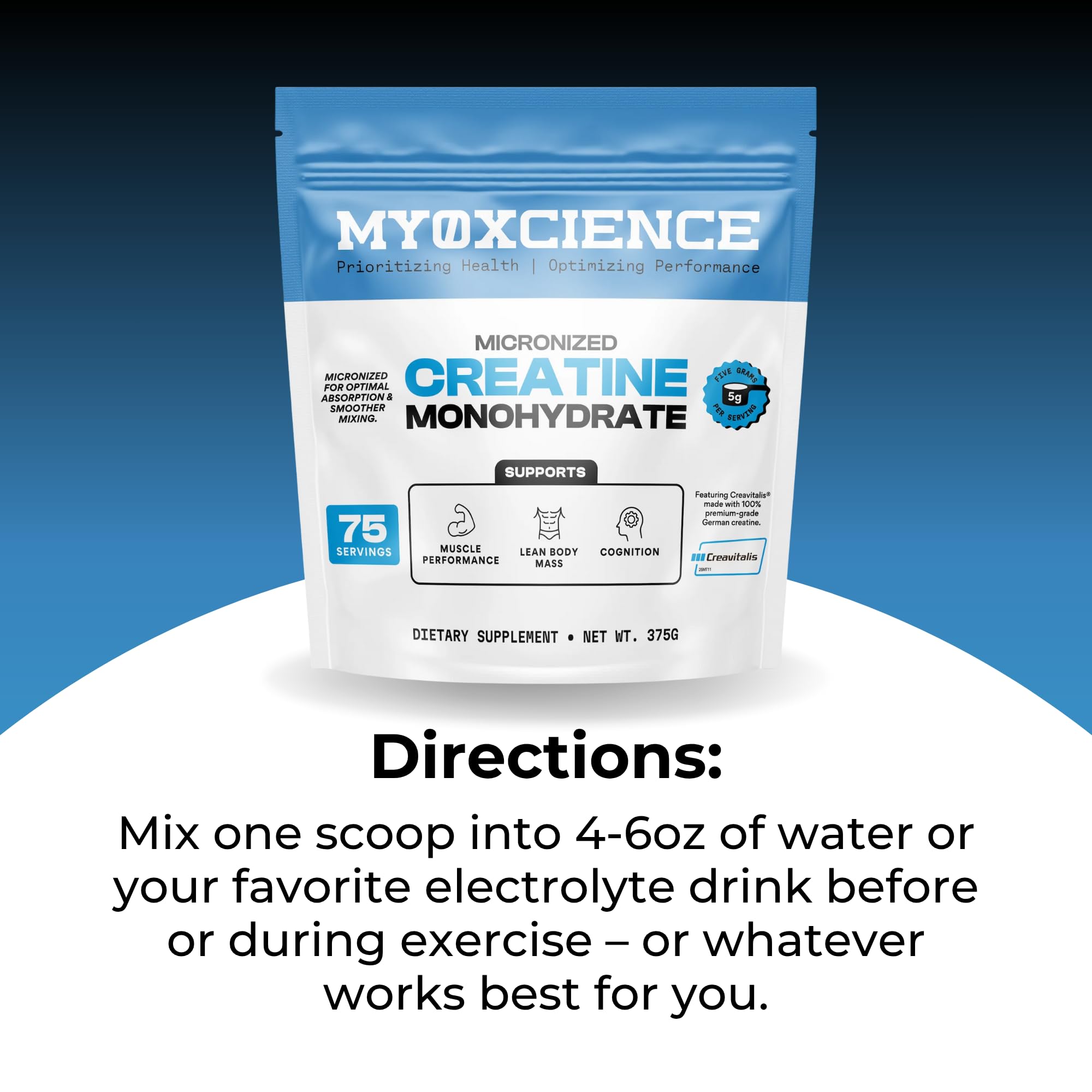 MYOXCIENCE Micronized Creavitalis Creatine | The World’s Purest Micronized Form of Creatine Monohydrate | Supports Muscle Performance, Lean Body Mass, & Cognition | 75 Servings MYOXCIENCE buy australia supplements