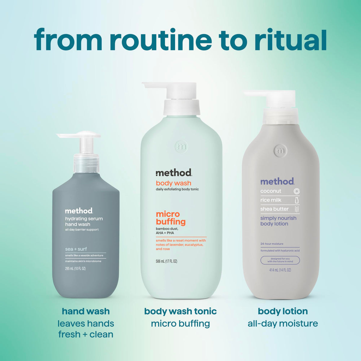 method Exfoliating Body Wash, Micro Buffing, 17 fl oz Method