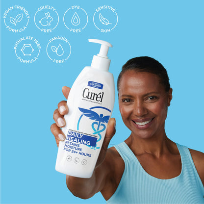Curel Daily Healing Body Lotion, Ceramide Moisturizer, Dry Skin, 20 fl oz Curel