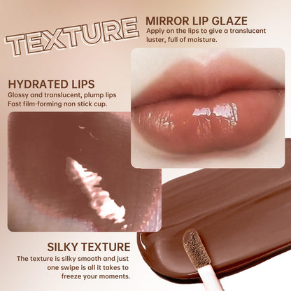 HOSAILY Natural Nude Lip Combo, Nourishing Lip Gloss&Brown Lip Liner Kit HOSAILY