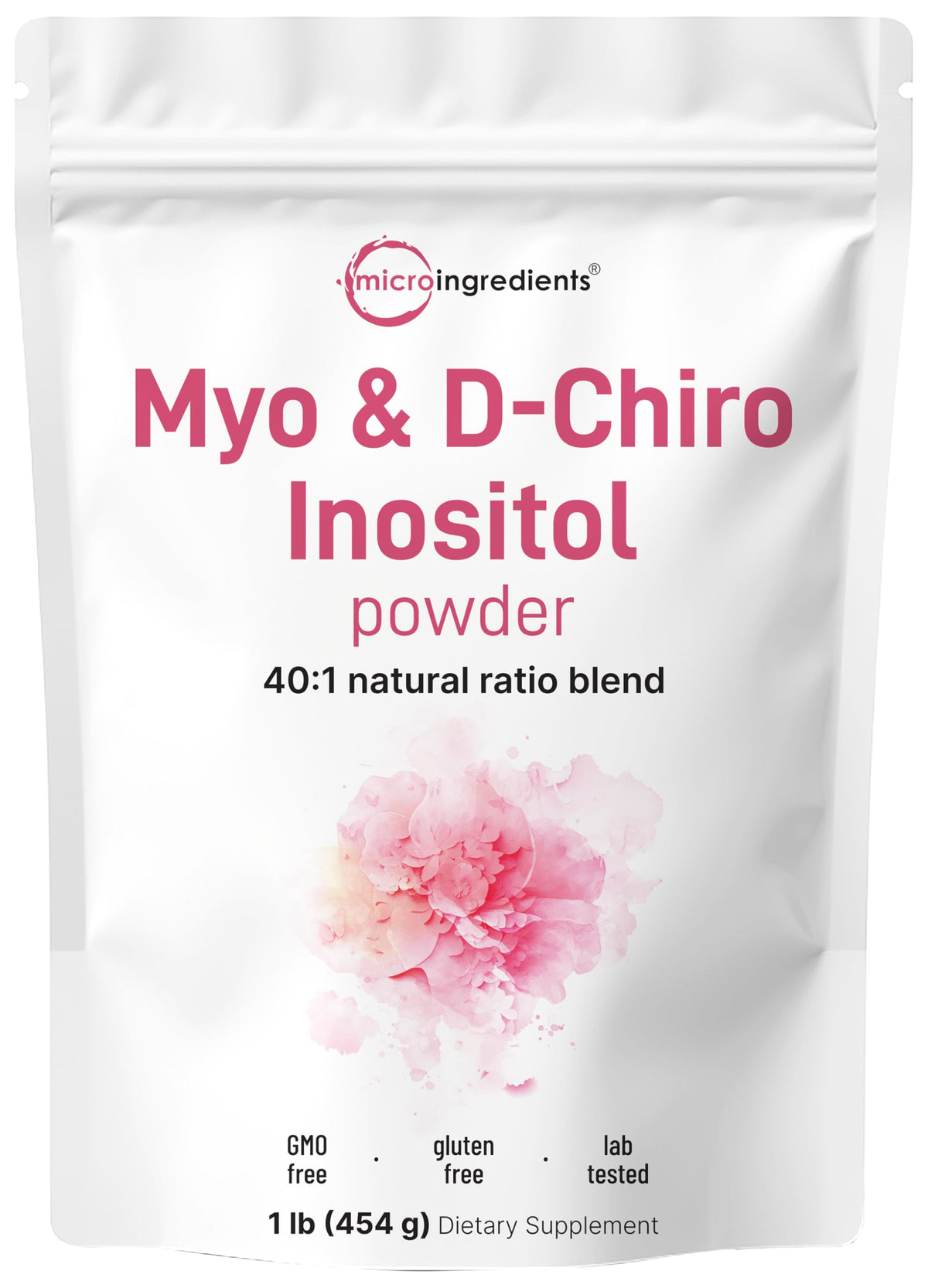 Micro Ingredients Myo-Inositol & D-Chiro Inositol Powder, 1lb (221 Servings) | 40:1 Ideal Ratio Inositol Supplement for Women | Supports Hormonal Balance Micro Ingredients