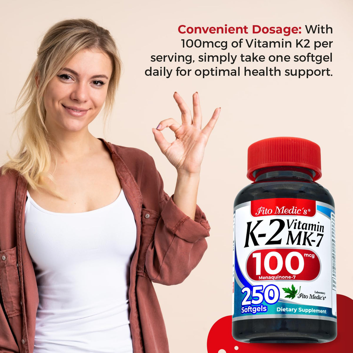 FITO MEDIC'S Lab | Vitamin k2 | k2 Vitamin Supplement | Vitamin k | 250 softgels | 100 mcg | FITO MEDIC'S