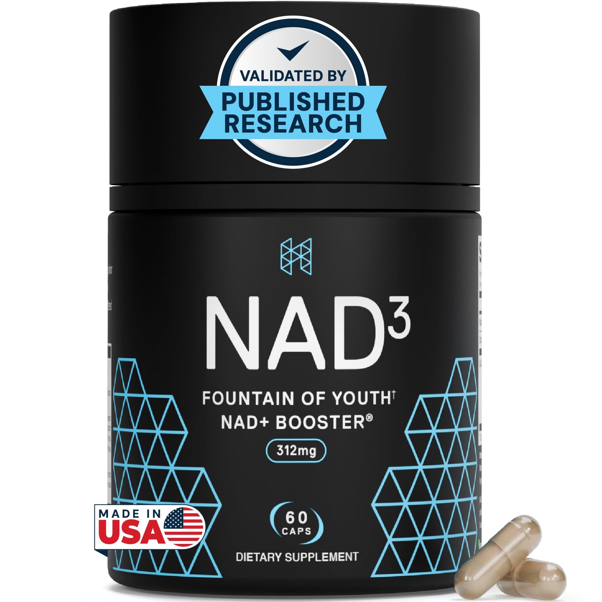 HPN NAD3 Clinical NAD+ Booster, Cellular Health & Natural Energy - NAD Supplement for Healthy Aging, Metabolic Support, NRF2 & Longevity, Nicotinamide Riboside & NMN Alternative, 60ct, 30-Day Supply HPN buy australia supplements