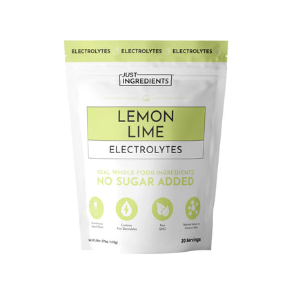 Lemon Lime Electrolytes – 30‑Serving Hydration Drink Mix with Coconut Water, Sea Salt, and Trace Minerals – Supports Energy, Recovery, and Electrolyte Balance* JUST INGREDIENTS