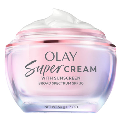 Olay Super Cream with Sunscreen SPF 30, Lightweight Face Moisturizer with Sun Protection Olay