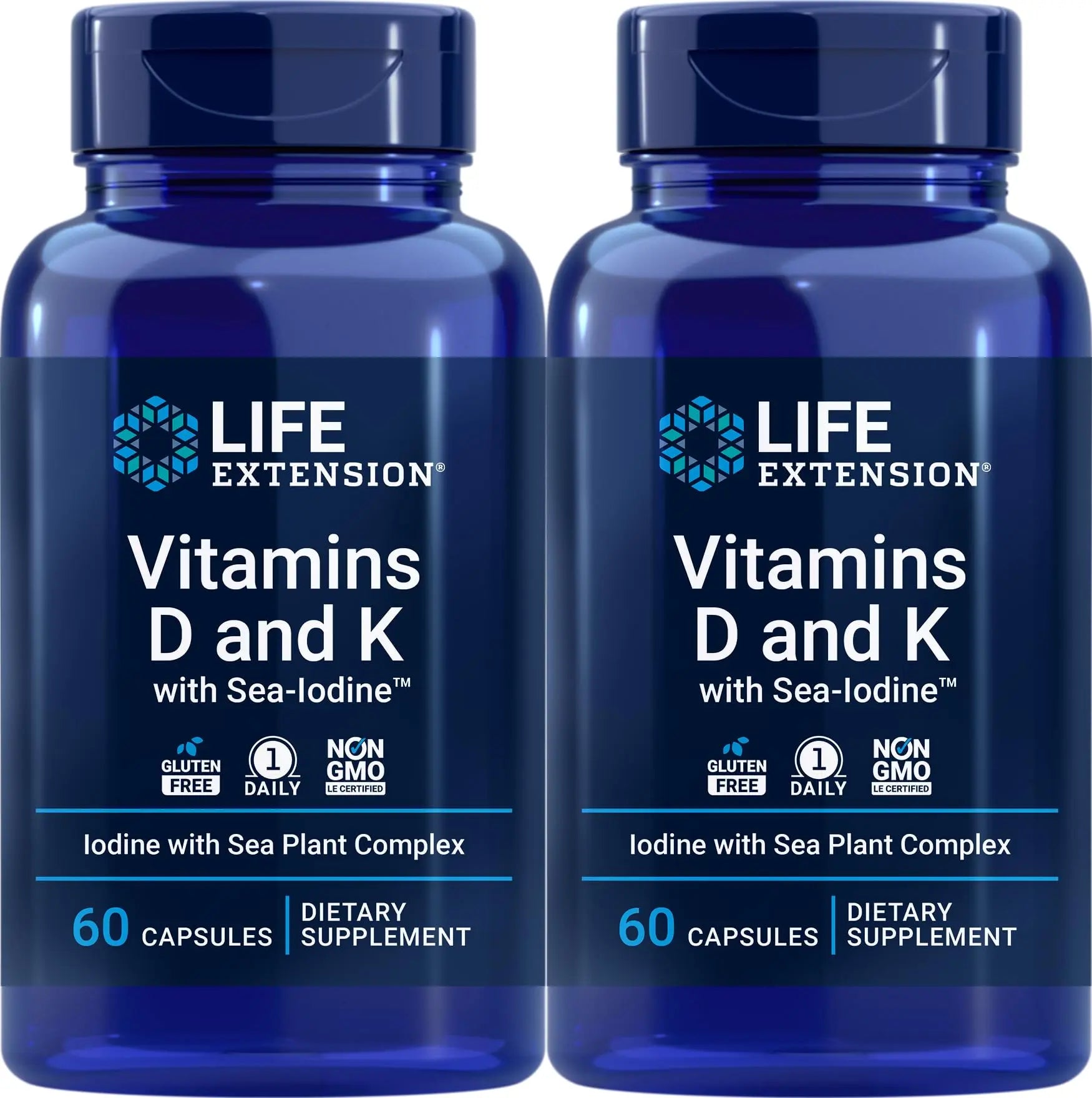 Life Extension Vitamins D and K with Sea-Iodine 60 Capsules (2pack) Life Extension buy australia supplements