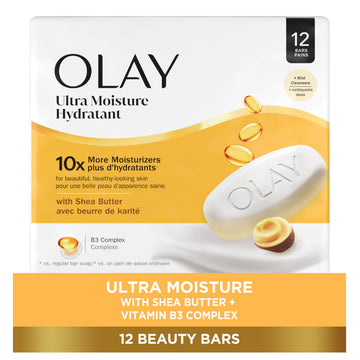 Olay Beauty Bar, Ultra Moisture,10x More Moisturizers, Nourishing Conditioners, Smooth & Gentle on Skin, Vitamin B3 Complex