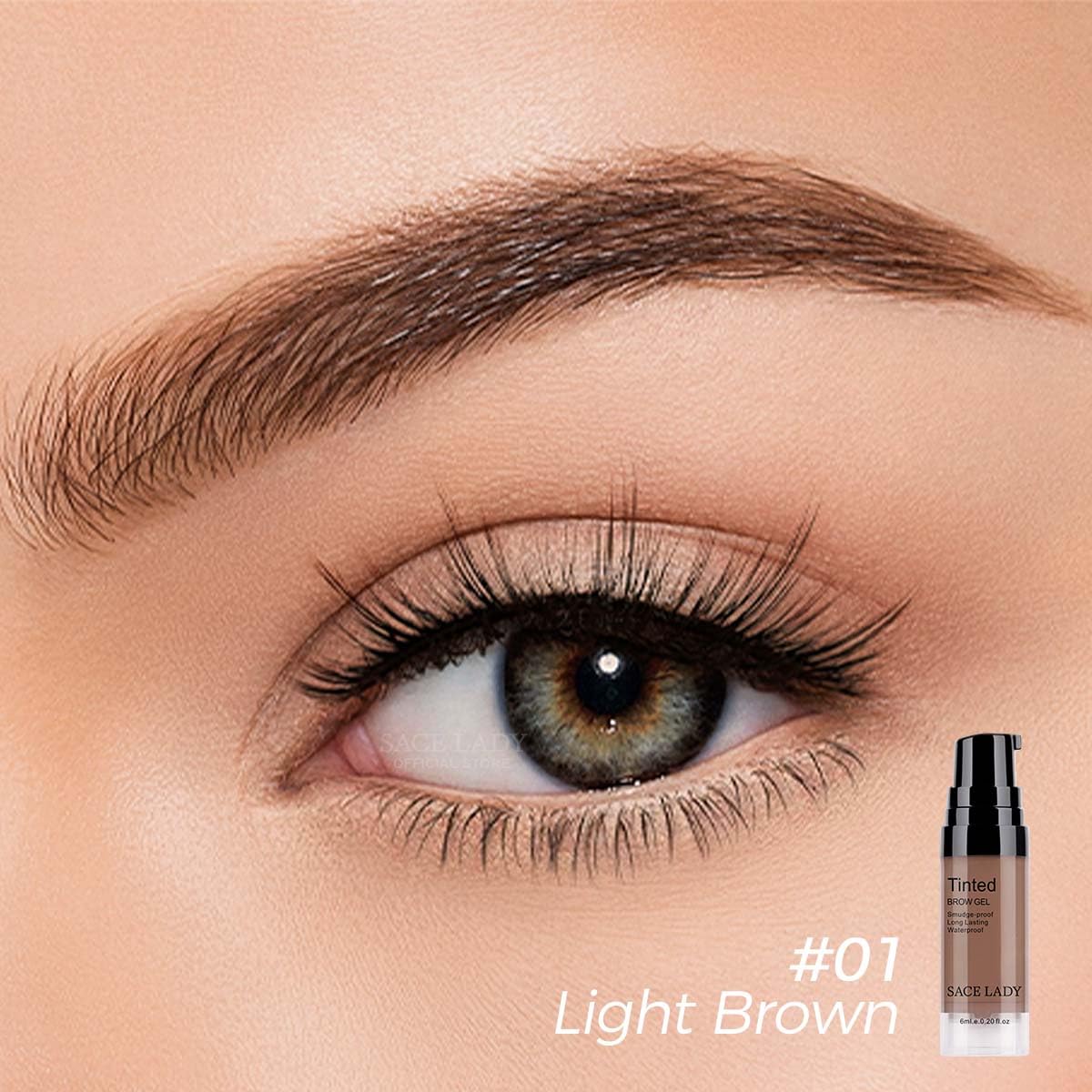SACE LADY 3D Eyebrow Gel Waterproof, Light Brown, 0.2Fl Oz SACE LADY