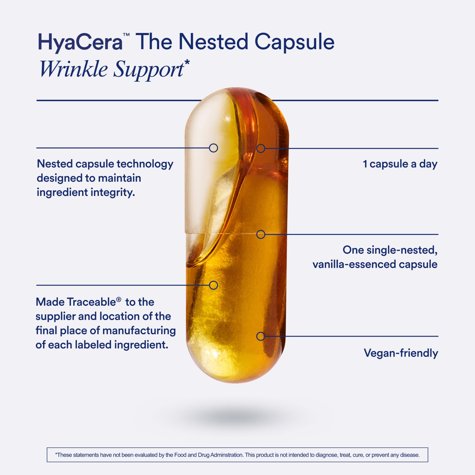 Ritual HyaCera Skin Supplement for Wrinkle Support, with Hyabest® and Ceratiq® for Skin Hydration Support, Hyaluronic Acid, Glycolipids, Ceramides, Gluten Free, Non GMO, Vanilla Essence, 30 Day Supply Ritual buy australia supplements