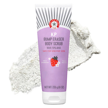 First Aid Beauty - KP Bump Eraser Body Scrub with 10% AHA, Keratosis Pilaris Exfoliator with Glycolic and Lactic acids, Helps Reduce Chicken Skin Bumps