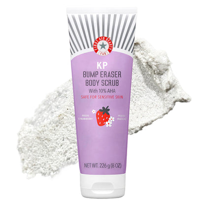 First Aid Beauty - KP Bump Eraser Body Scrub with 10% AHA, Keratosis Pilaris Exfoliator with Glycolic and Lactic acids, Helps Reduce Chicken Skin Bumps First Aid Beauty