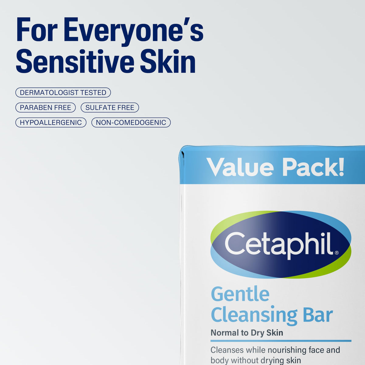 Cetaphil Gentle Cleansing Bar Soap, Sensitive & Dry Skin, 4.5oz, 6ct Cetaphil