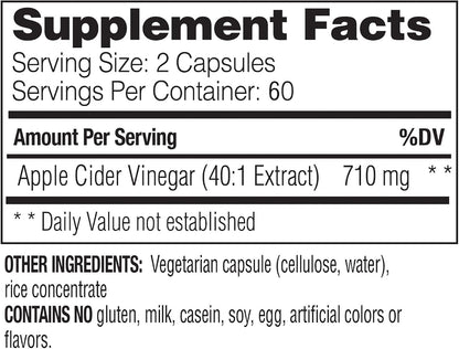 Enzymedica Apple Cider Vinegar Supplement for Men & Women - Apple Cider Vinegar Capsules with Mother, Raw & Unfiltered, Gut Health & Digestive Support, Gluten Free ACV, Vegan, Non-GMO - 120 Count Gsupps Australia