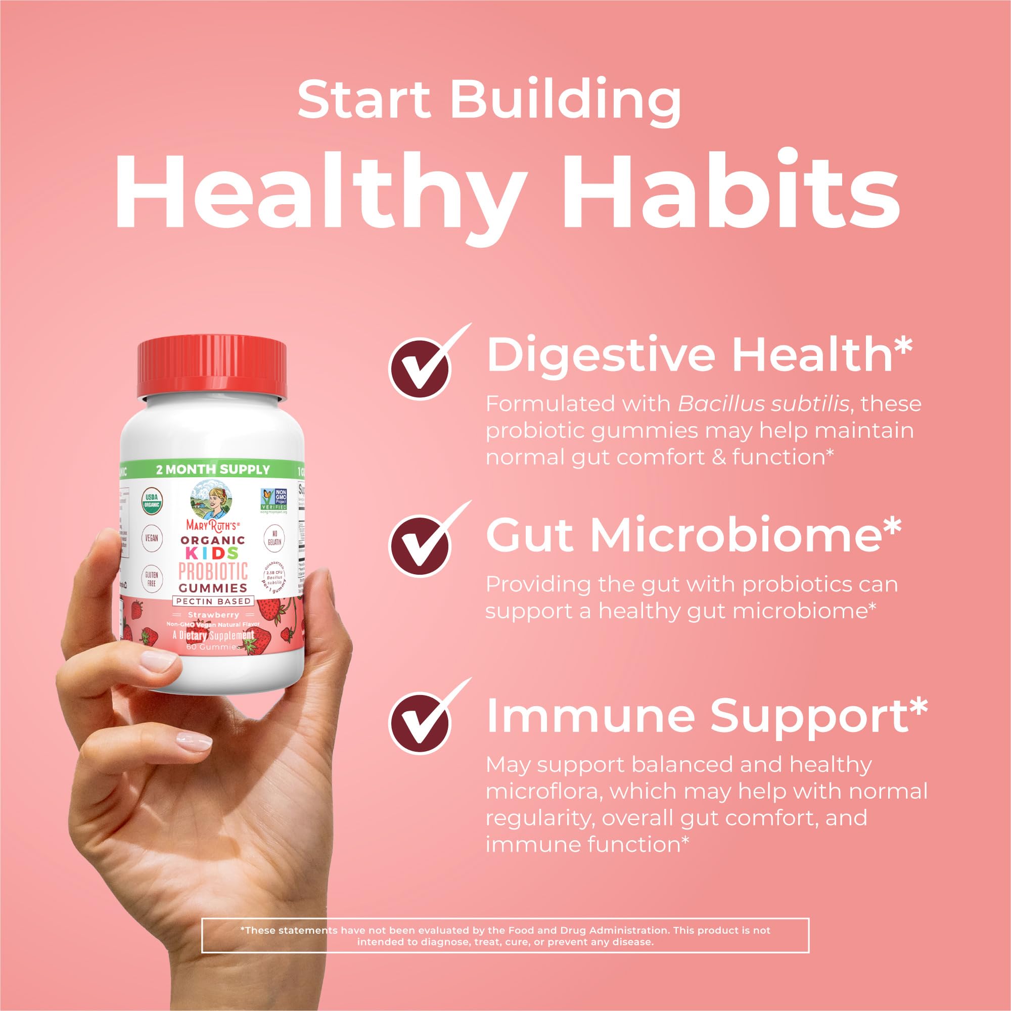 MaryRuth Organics Kids Probiotics for Digestive Health | USDA Probiotic Gummies | 2 Month Supply | Kids Probiotics | Immune Support | Gut Health Supplement | Vegan | Non-GMO | Gluten Free | 60 Count MARYRUTH'S buy australia supplements