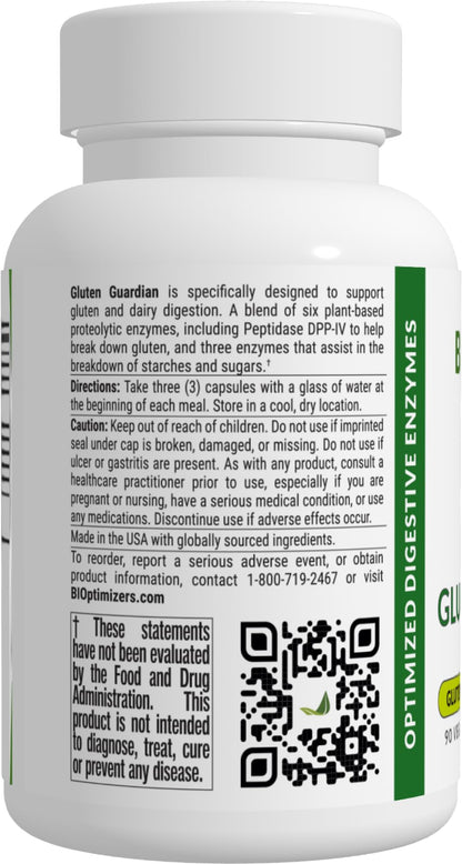 BIOptimizers Gluten Guardian 3.0 - Enzyme Supplement with DPP-IV to Support Gluten Digestion – May Help Prevent Bloating, BIOptimizers