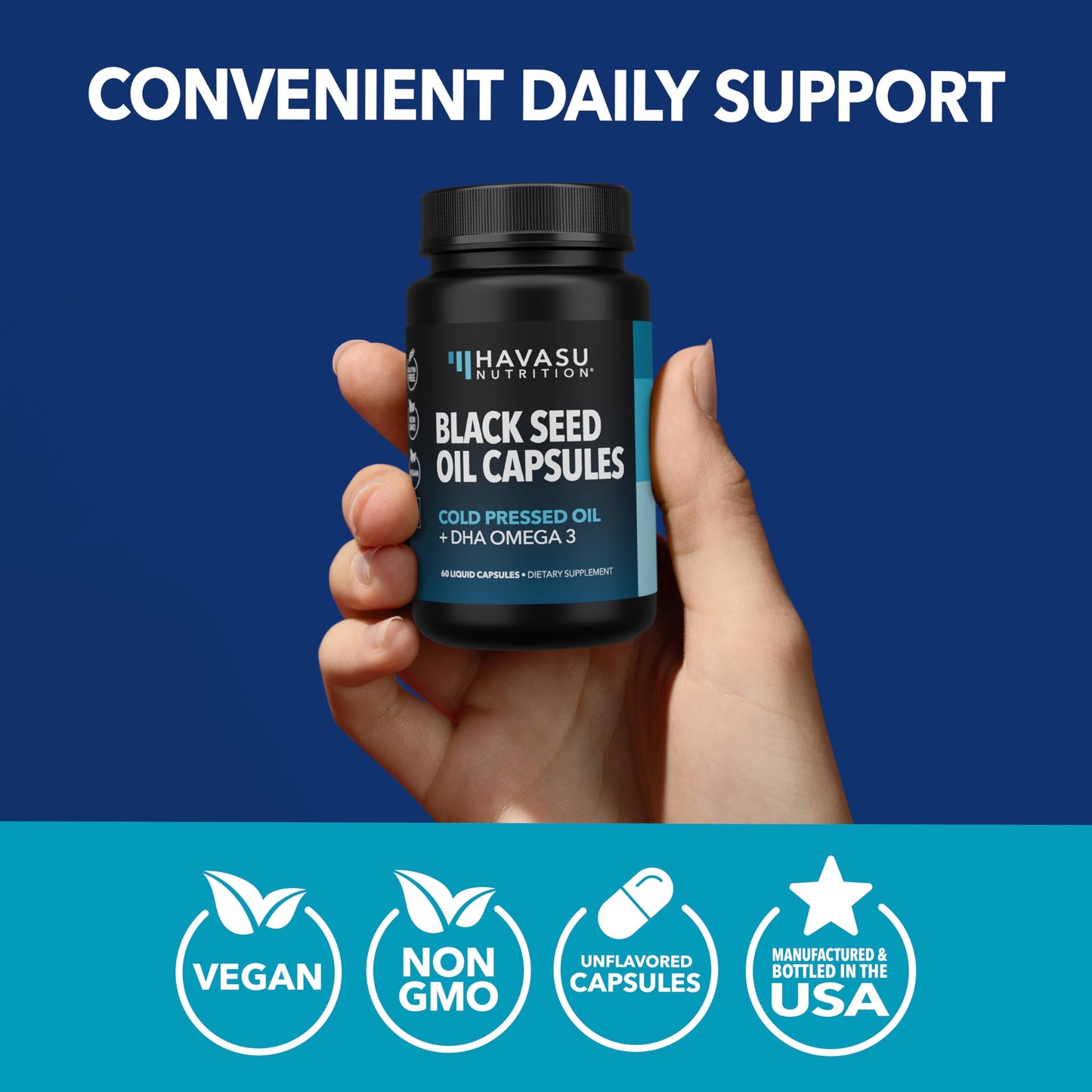 Black Seed Oil Capsules, Vegan, Non-GMO, Cold-Pressed Nigella Sativa, 90ct | 1500mg Per Serving Black Cumin Supplement for Skin Health, Immune Function, and Digestive Health, Unflavored, 30 Servings Gsupps Australia