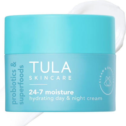 TULA Skin Care 24-7 Hydrating Day & Night Cream - Anti-Aging Moisturizer for Face, Contains Watermelon & Blueberry Extract, 1.5 oz. TULA