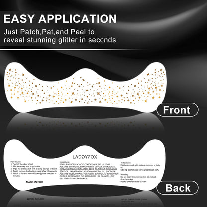 8 Pcs Gold Temporary Glitter Freckles Face Tattoo for Birthday and Party LADDYFOX