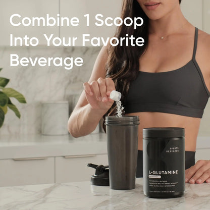 Sports Research L-Glutamine - Workout Recovery, Immune Health & Gut Health Support - 5 G Per Serving - 10.58 Oz Sports Research