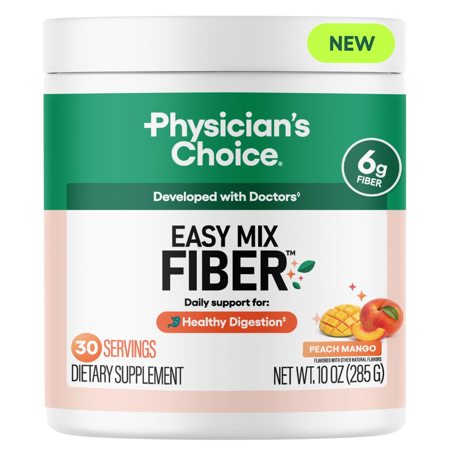 Physician's CHOICE Easy Mix Fiber for Digestive Health & Regularity - No Grit - Daily Prebiotic Soluble Fiber Powder Supplement Physician's CHOICE