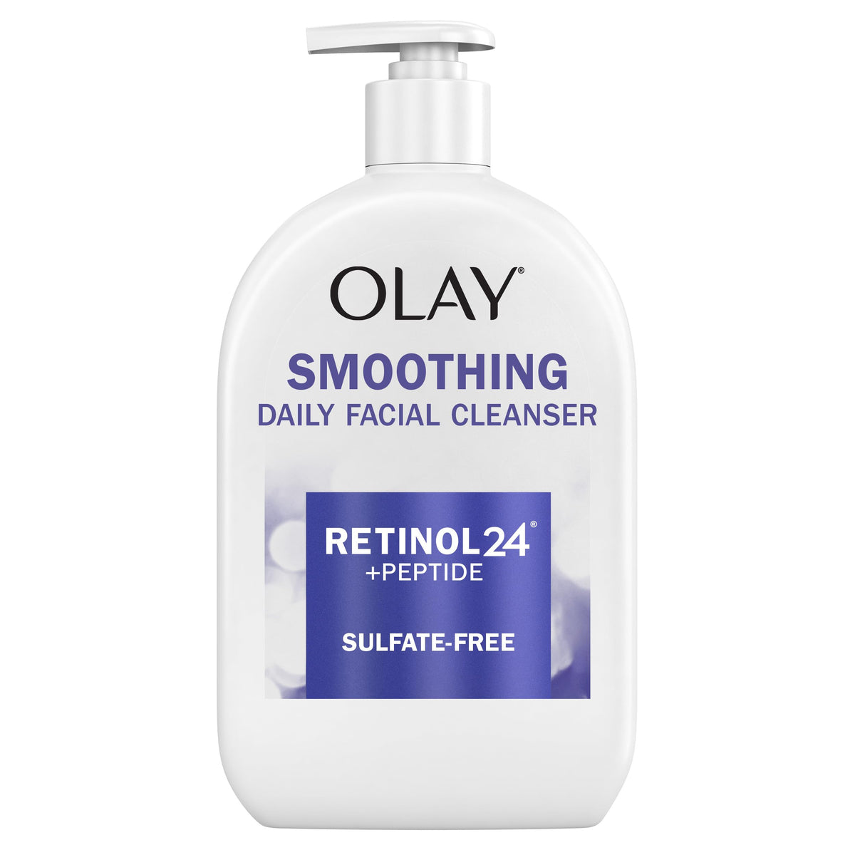 Olay Face Wash Daily Facial Cleanser with Retinol, Peptides and Glycerin, Smoothing and Hydrating Anti Aging Face Wash, Sulfate Free Cream Cleanser for Mature Skin, Daily Use, 16 Oz Olay