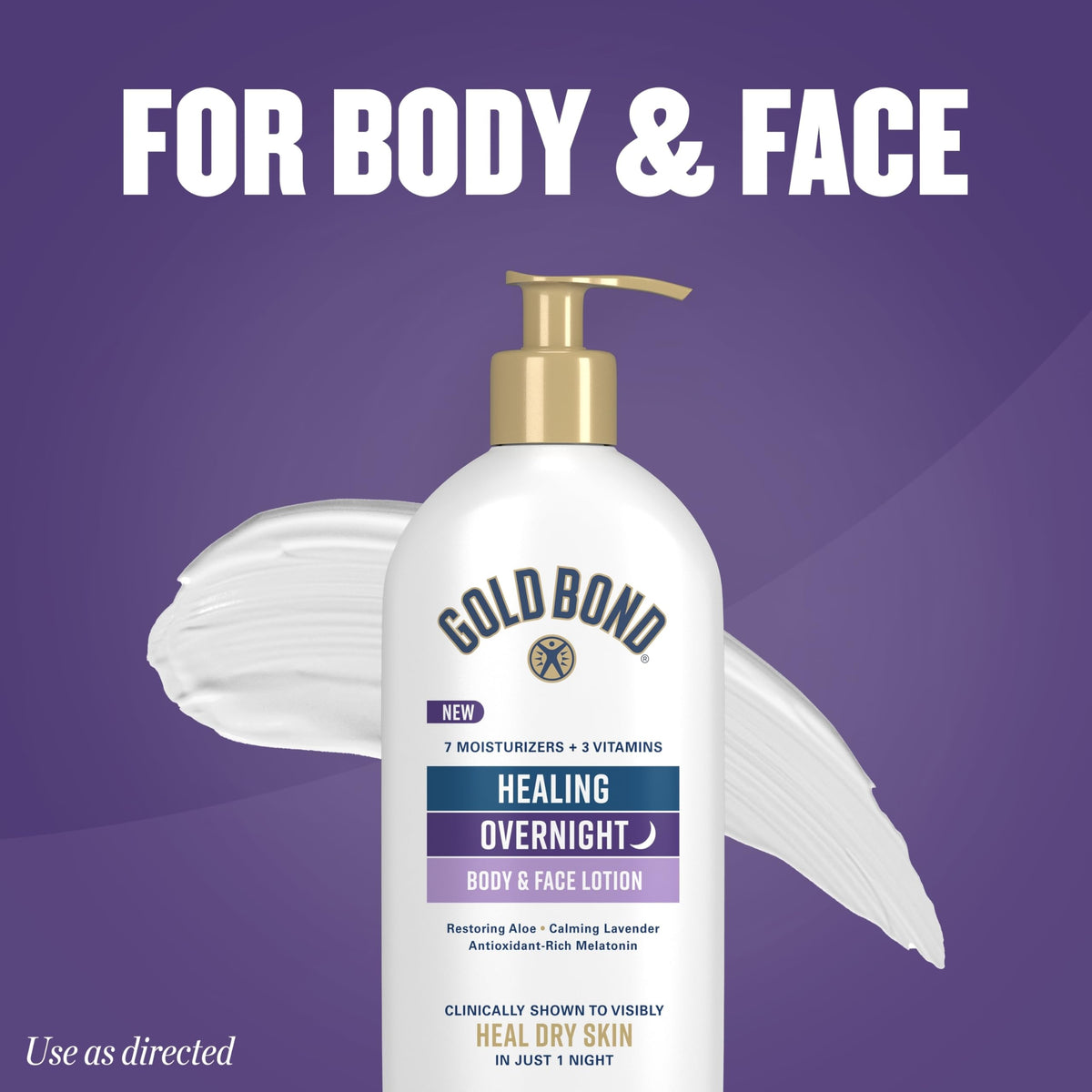 Gold Bond Healing Overnight Body & Face Hydrating Lotion for Dry Skin Gold Bond