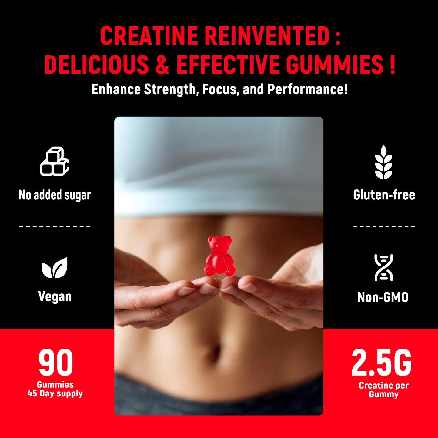 NSF Certified Creatine Gummy - Creatine Monohydrate Gummies 5g for Men & Women - Boost Focus,Strength, and Endurance, Vegan, Gluten-Free, Non-GMO, 2.5 Gram Creatine Parhaat