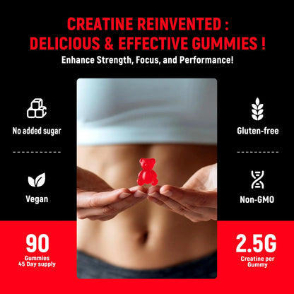 NSF Certified Creatine Gummy - Creatine Monohydrate Gummies 5g for Men & Women - Boost Focus,Strength, and Endurance, Vegan, Gluten-Free, Non-GMO, 2.5 Gram Creatine Parhaat