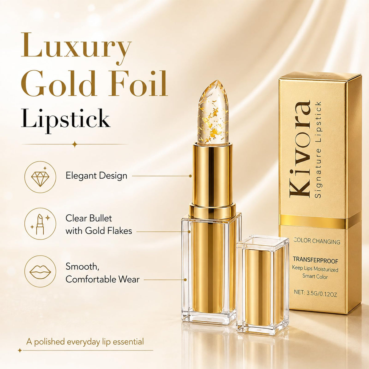 RCSCBC Kivora Signature Lipstick，Kivora Lipstick, Long Lasting Moisturizing Lip Tint (1pcs) RCSCBC