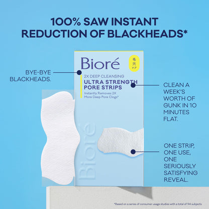 Biore Witch Hazel Ultra Strength Blackhead Remover Pore Strips, 18 ct Bioré