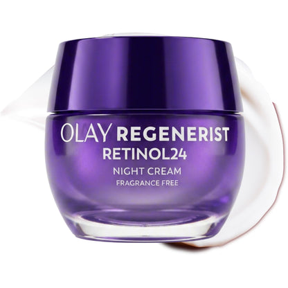 Olay Retinol Night Cream for Women, Anti-Aging Face Moisturizer, Fragrance-Free, Non Greasy - Anti-Wrinkle, Smooth Fine Lines, Hydrating Skin Care - Triple Collagen Cream, Peptide, Niacinamide, 1.7oz Olay