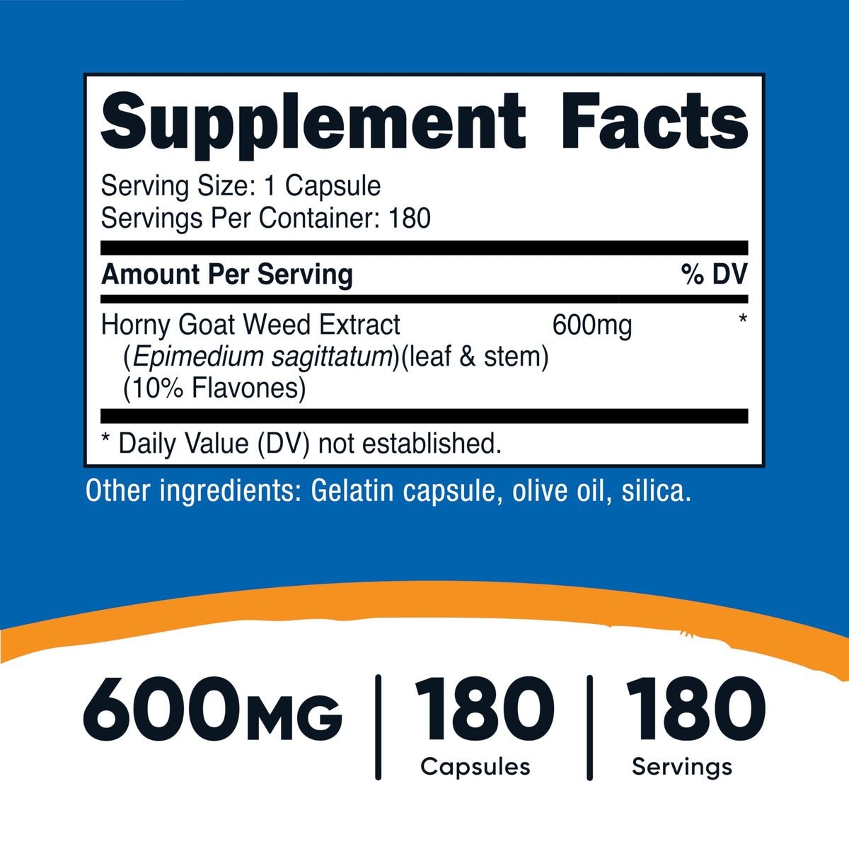 Nutricost Horny Goat Weed Extract (Epimedium) - 180 Capsules, 180 Servings, 600mg Per Capsule Nutricost