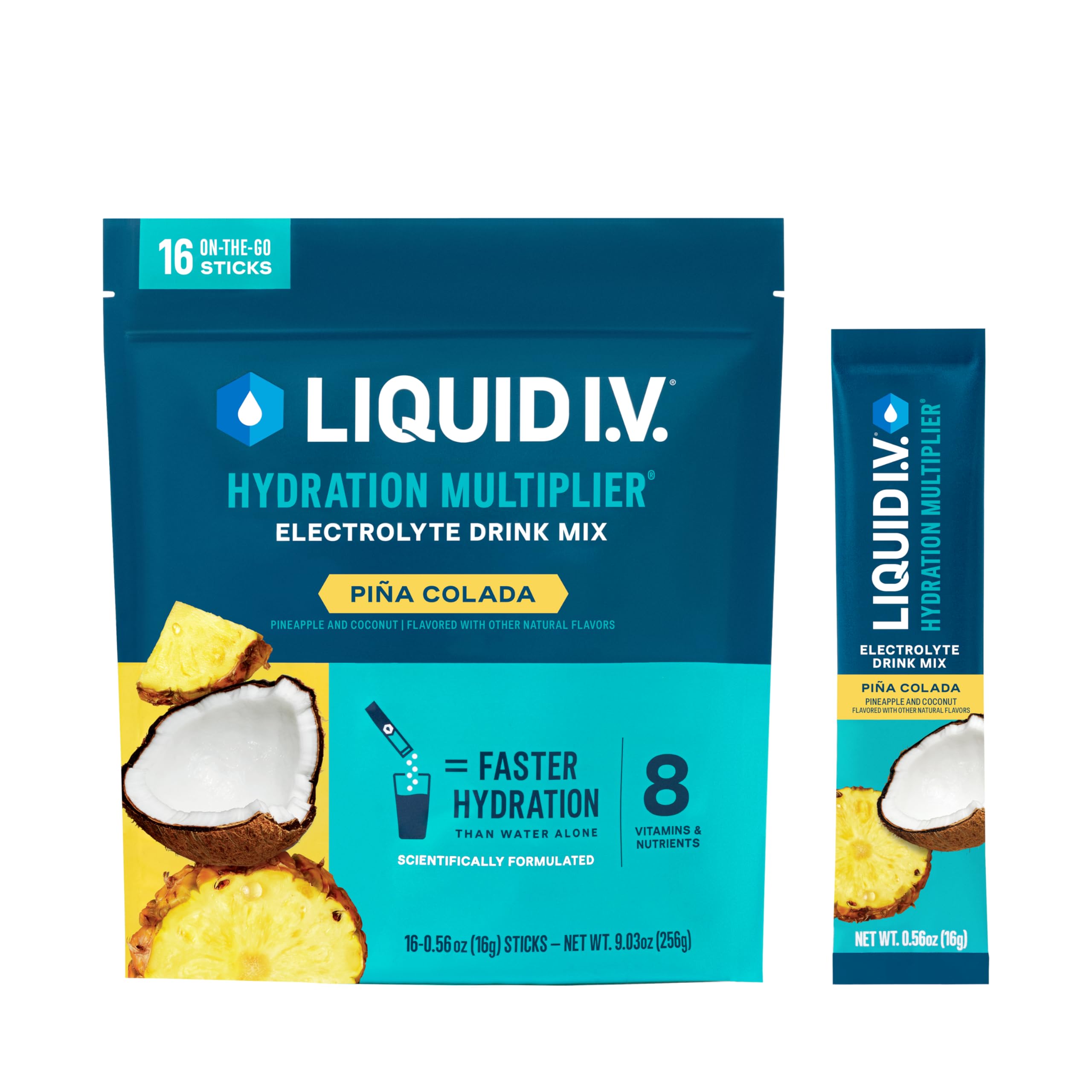 Liquid I.V.® Hydration Multiplier - Pina Colada | Electrolyte Powder Drink Mix | 1 Pack (16 Servings) Liquid I.V. buy australia supplements
