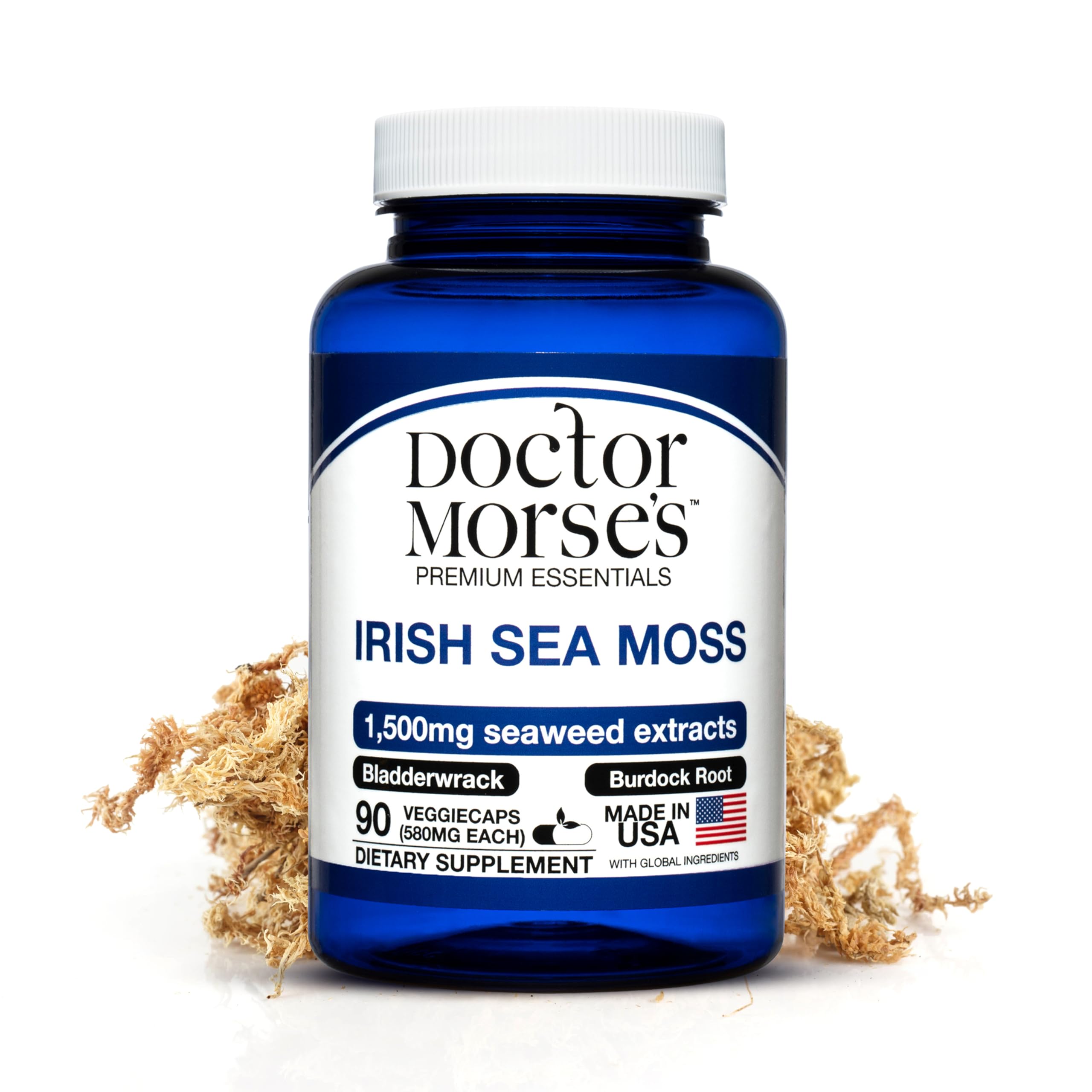 Irish Sea Moss Advanced Supplement Capsules 1500mg, Ultra Potent Seamoss Advanced with Bladderwrack & Burdock Root, Made in FDA-Registered, NSF-Certified Facility, Overall Health Support, 90 Capsules Doctor Morse's buy australia supplements