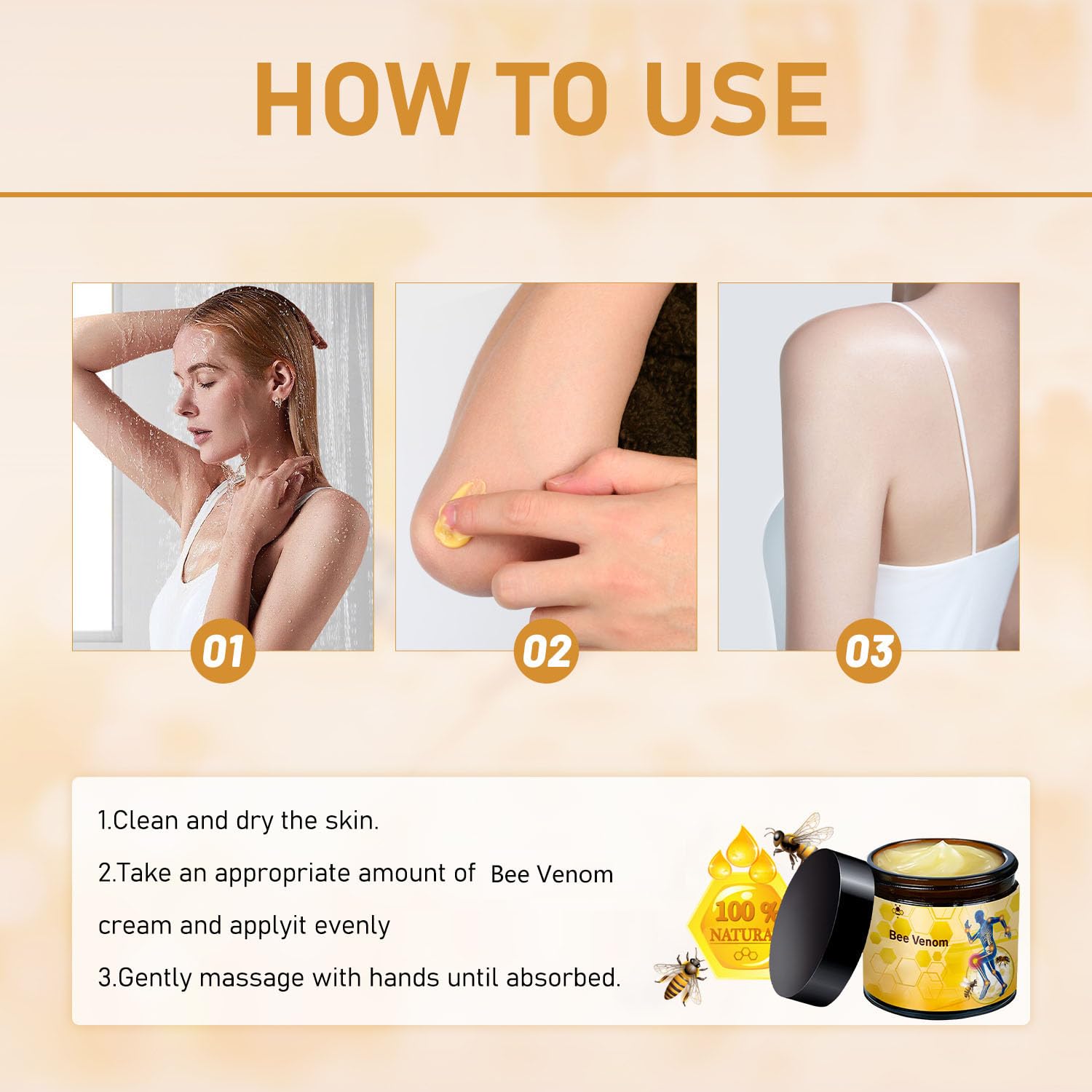 2 Pcs Bee Venom-Relief Cream, Professional Bee Venom Cream, Natural Joint Relief Gel, for Neck, Waist, Back Hand Feet and Leg YIVANNUO buy australia supplements