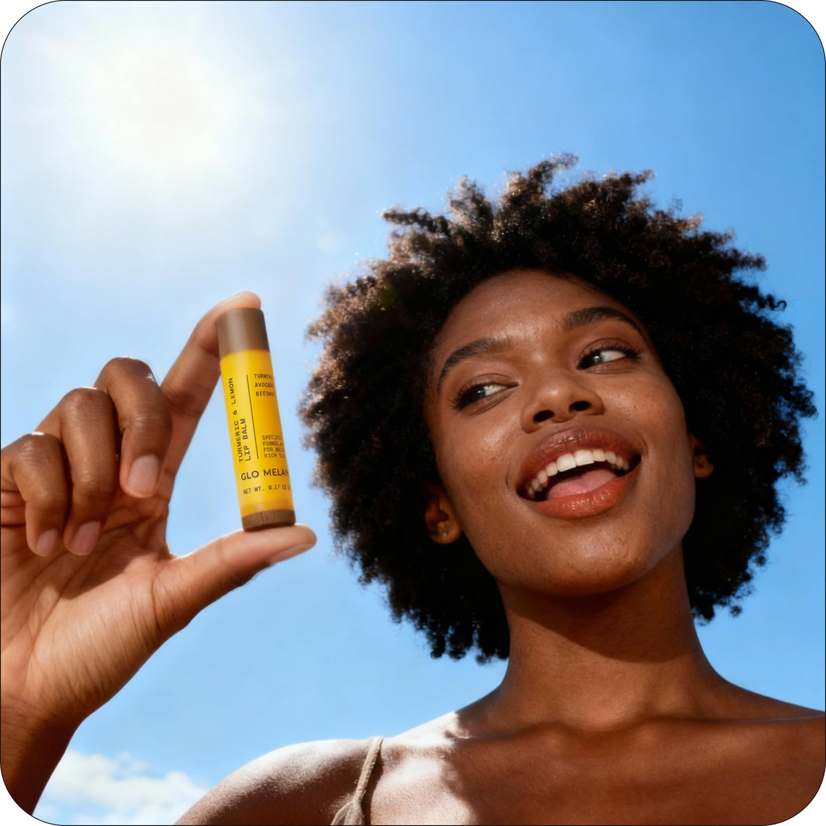 Glo Melanin Natural Lemon & Turmeric Lip Balm - Brighten, Nourish Dark Lips Glo Melanin