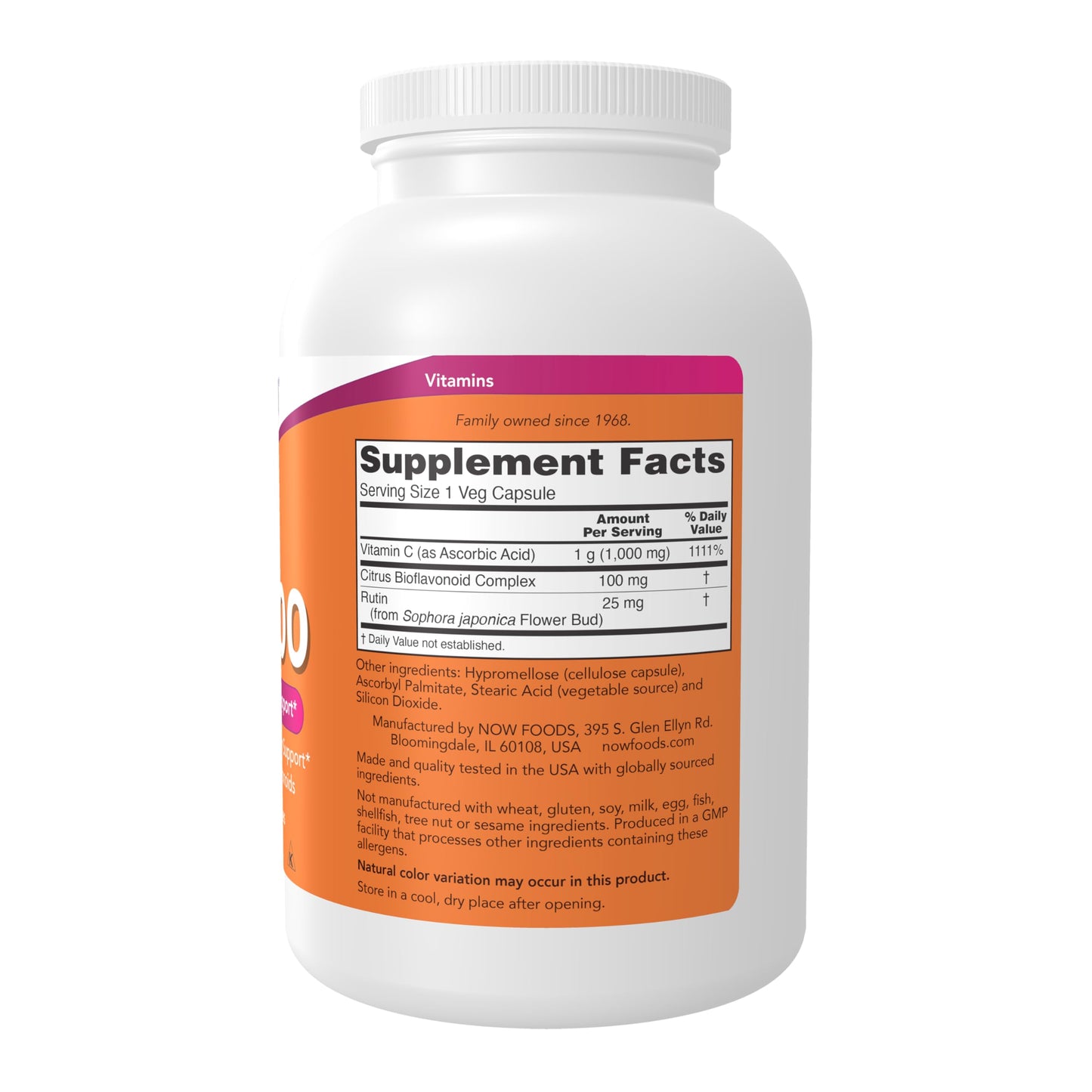 NOW Foods Supplements, Vitamin C-1,000 with 100 mg of Bioflavonoids, Antioxidant protection*, 100 Veg Capsules Gsupps Australia